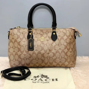 Designer-inspired Georgia Signature Satchel Brown Black Bag