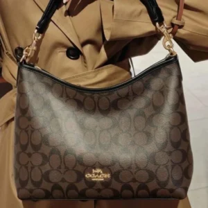 Designer-inspired Laurel Signature Shoulder Coffee Bag