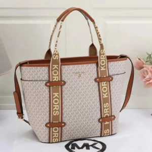 Designer-inspired Maeve Large Signature Tote White Bag