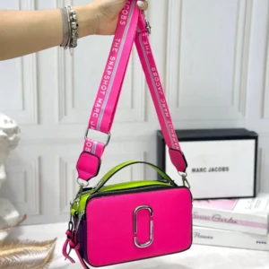 Designer-inspired MJ Snapshot Camera Crossbody Dark Pink Bag