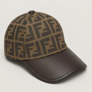 Designer-inspired Zucca FF Canvas Baseball Brown Coffee Cap