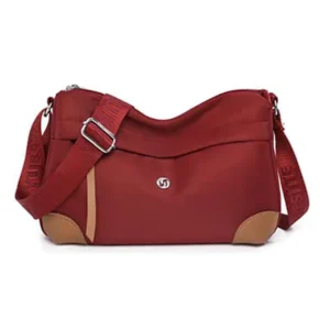 Female Nylon Casual Cross Shoulder Red Bag