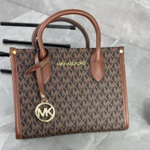 High End Mirella Small Signature Logo Crossbody Coffee Bag