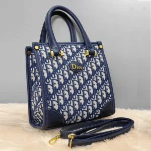 Premium Imported CD Oblique Signature Satchel Blue Bag