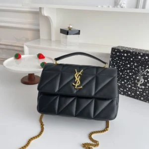 Premium Imported College Medium Chain Leather Shoulder Black Bag