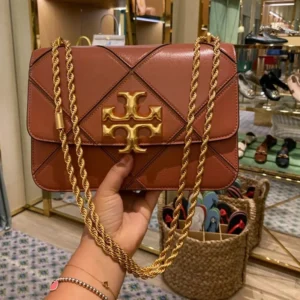 Premium Imported Eleanor Diamond Quilted Convertible Shoulder Brown Bag