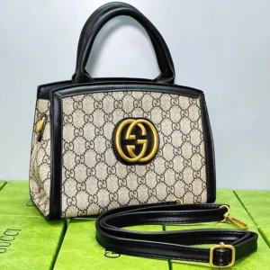 Premium Imported GG Monogram Top Handle Crossbody Beige Black Bag