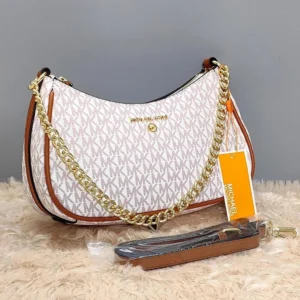 Premium Imported Jet Set Charm Small Logo Shoulder White Bag