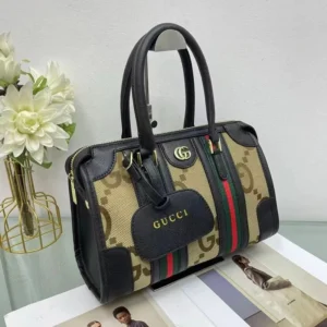 Premium Imported Jumbo GG Ophidia Speedy Satchel Beige Black Bag