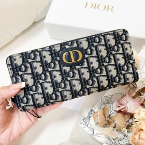 Premium Quality 30 Montaigne Voyageur Oblique Beige Blue Wallet