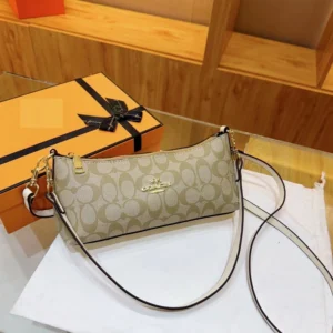 Premium Quality Charlotte Signature Leather Strap Shoulder Brown Bag