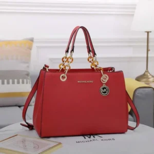 Women Shoulder Orange Bag Pebbled Leather Handbag