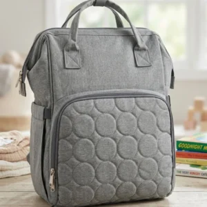 Baby Diaper Bag Stylish Maternity Polyester Grey Backpack