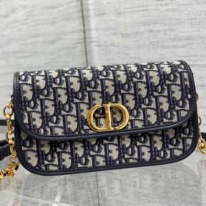 Designer-inspired 30 Montaigne Avenue CD Logo Crossbody Blue Handbag