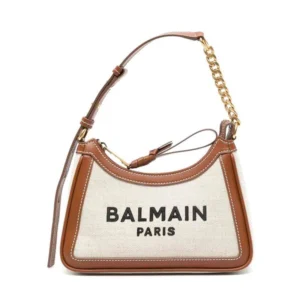 Designer-inspired B-Army Logo-Print Shoulder Beige Brown Bag