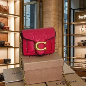 Designer-inspired C Logo Tabby Mini Shoulder Red Bag