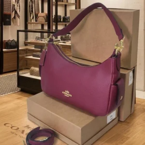 Designer-inspired Erin Pebble Leather Shoulder Wine Bag