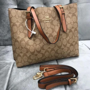 Designer-inspired Mollie 25 Signature Tote Khaki Bag