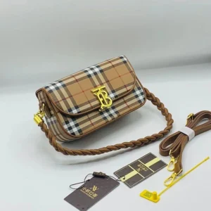 Designer-inspired TB Logo-Plaque Check Pattern Shoulder Multicolour Hand Bag