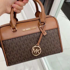 Designer-inspired Travel XS Signature Duffle Crossbody Coffee Brown Bag