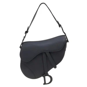 Designer-inspired Ultra Matte Medium Saddle Black Hand Bag