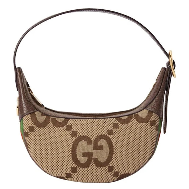 High End Ophidia Jumbo GG Mini Shoulder Beige Coffee Bag