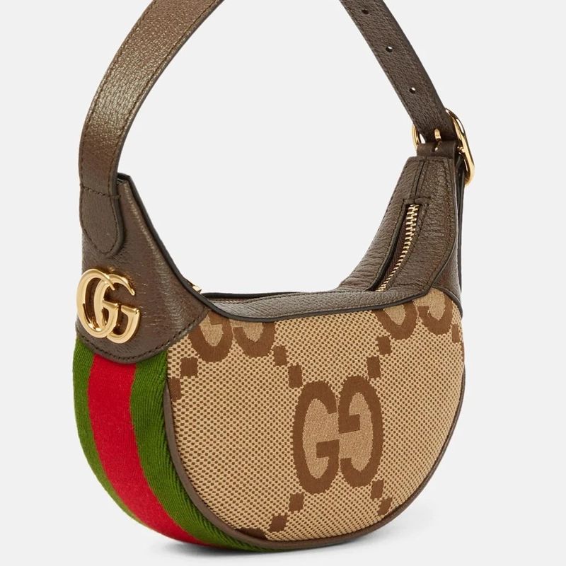 High End Ophidia Jumbo GG Mini Shoulder Beige Coffee Bag