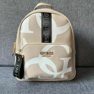 Premium Imported G Logo Print Beige White Backpack