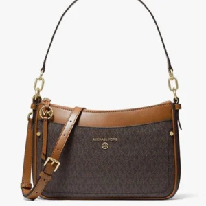 Premium Imported Jet Set Charm Pouchette Medium Signature Crossbody Coffee Brown Bag