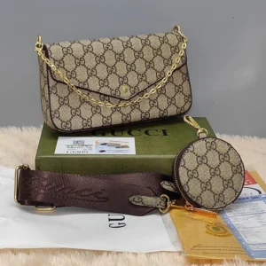 Premium Imported Ophidia GG Supreme Sling Beige Handbag With Coin Pouch