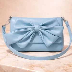 Premium Imported Rummy Bow Shoulder Blue Bag