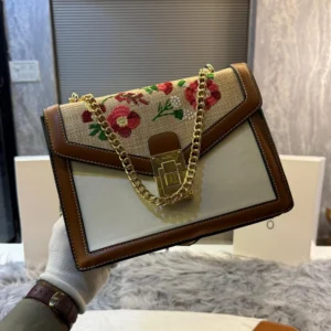 Designer-inspired Adrardosa Floral Design Shoulder White Cream Handbag