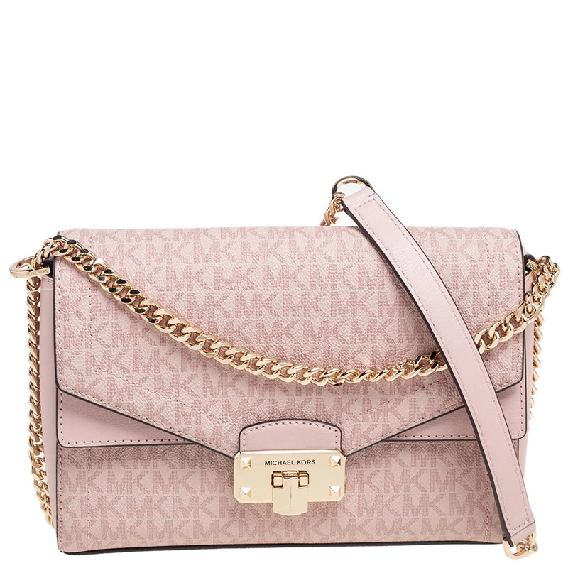 Designer-inspired Kinsley Signature Shoulder Pink Bag