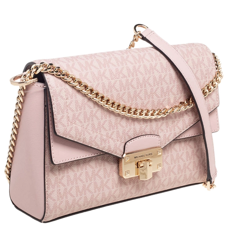 Designer-inspired Kinsley Signature Shoulder Pink Handbag