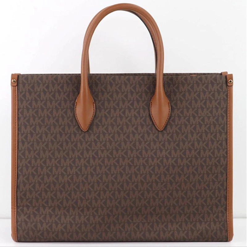 Designer-inspired Mirella Signature Logo Tote Coffee Handbag