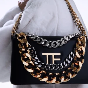 Designer-inspired Palmellato Triple Chain Black Bag For Women
