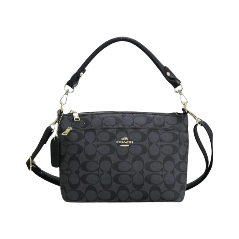 Designer-inspired Signature East West Shoulder Black Bag