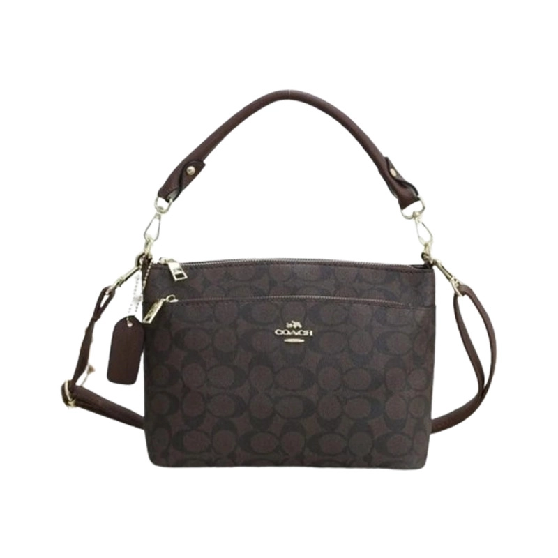 Designer-inspired Signature East West Shoulder Coffee Bag