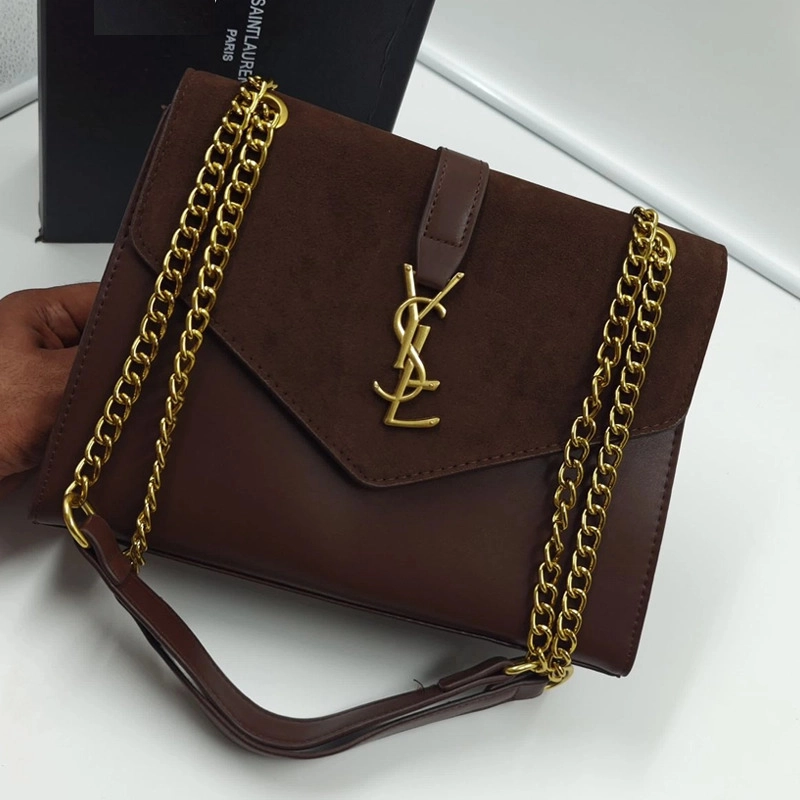 Designer-inspired Suede Medium Sulpice Coffee Handbag