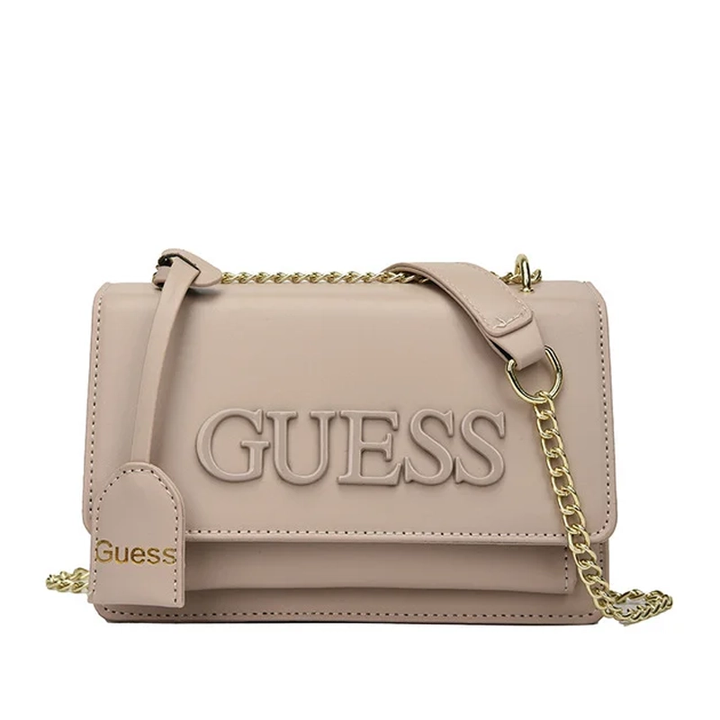 High End Solid Color Square Crossbody Shoulder Cream Bag