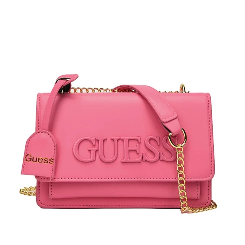 High End Solid Color Square Crossbody Shoulder Pink Bag