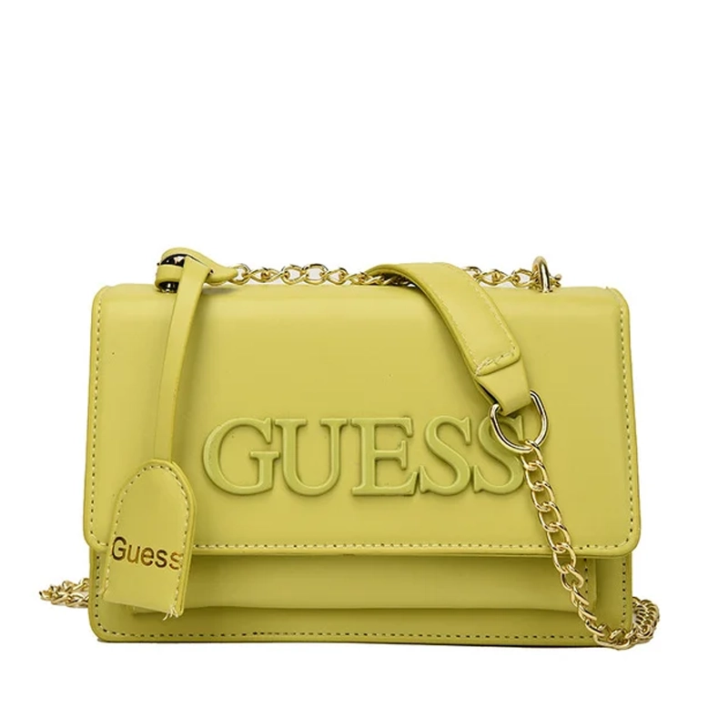 High End Solid Color Square Crossbody Shoulder Yellow Bag