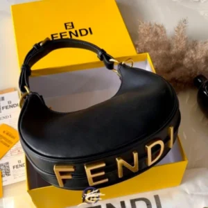 Designer-inspired Fendigraphy Small Hobo Black Bag