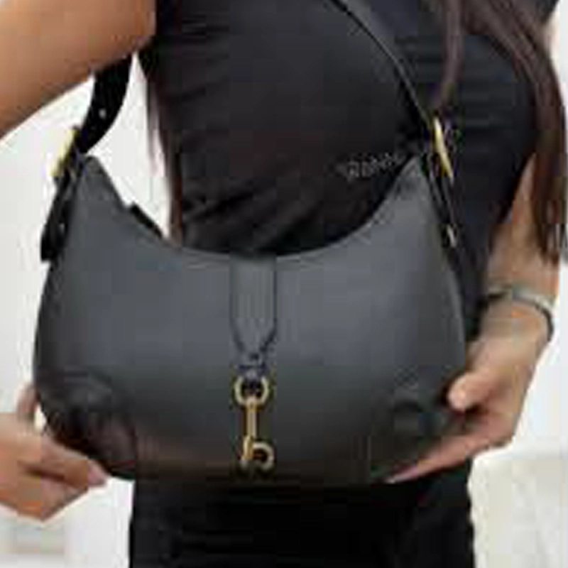 Designer-inspired Hamptons Hobo Shoulder Black Handbag
