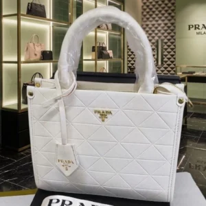 Designer-inspired Symbole Leather Tote White Bag