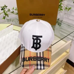Designer-inspired TB Monogram Baseball White Beige Cap