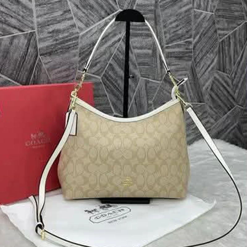High End Coach Laurel Signature Hobo Beige Bag