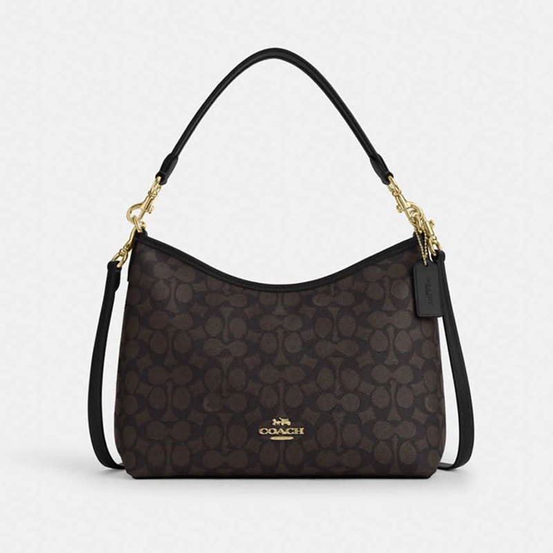 High End Coach Laurel Signature Hobo Coffee Bag