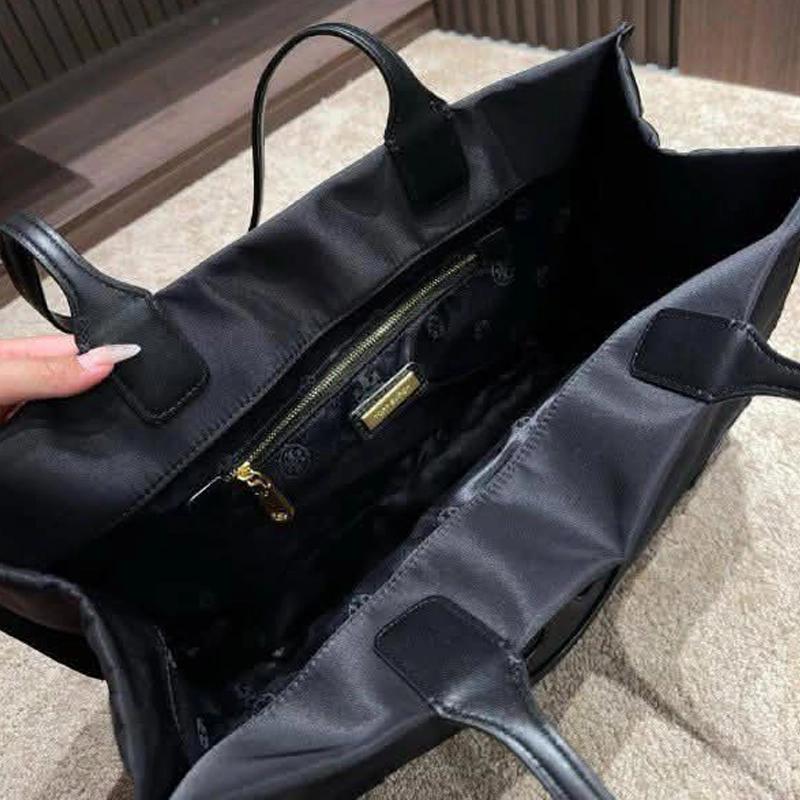 Designer-inspired Ella Logo Tote Black Bag