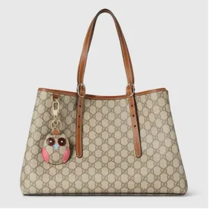 Designer-inspired GG Emblem Large Tote Beige Tan Bag